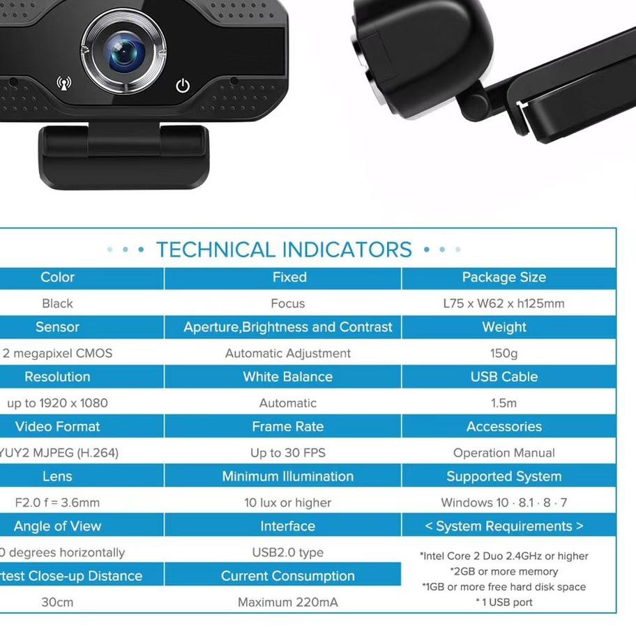 ✺ Webcam Full HD 1080P V8 có mic ۞ | BigBuy360 - bigbuy360.vn