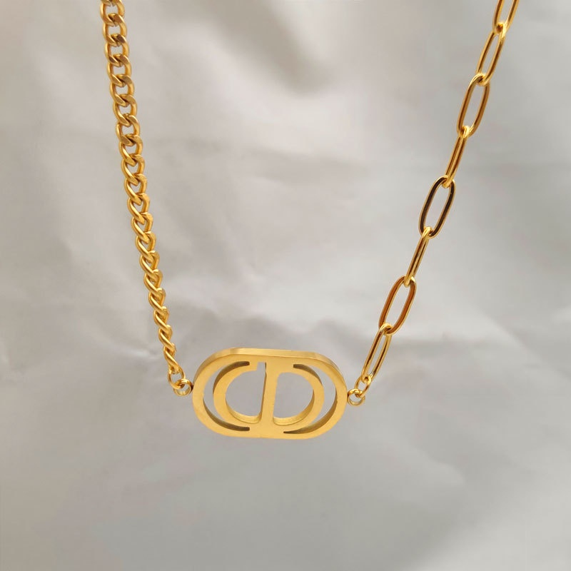 Dây Chuyền Bằng Thép Không Gỉ Mạ Vàng 18K Cao Cấp Thiết Kế Đơn Giản Sang Trọng
