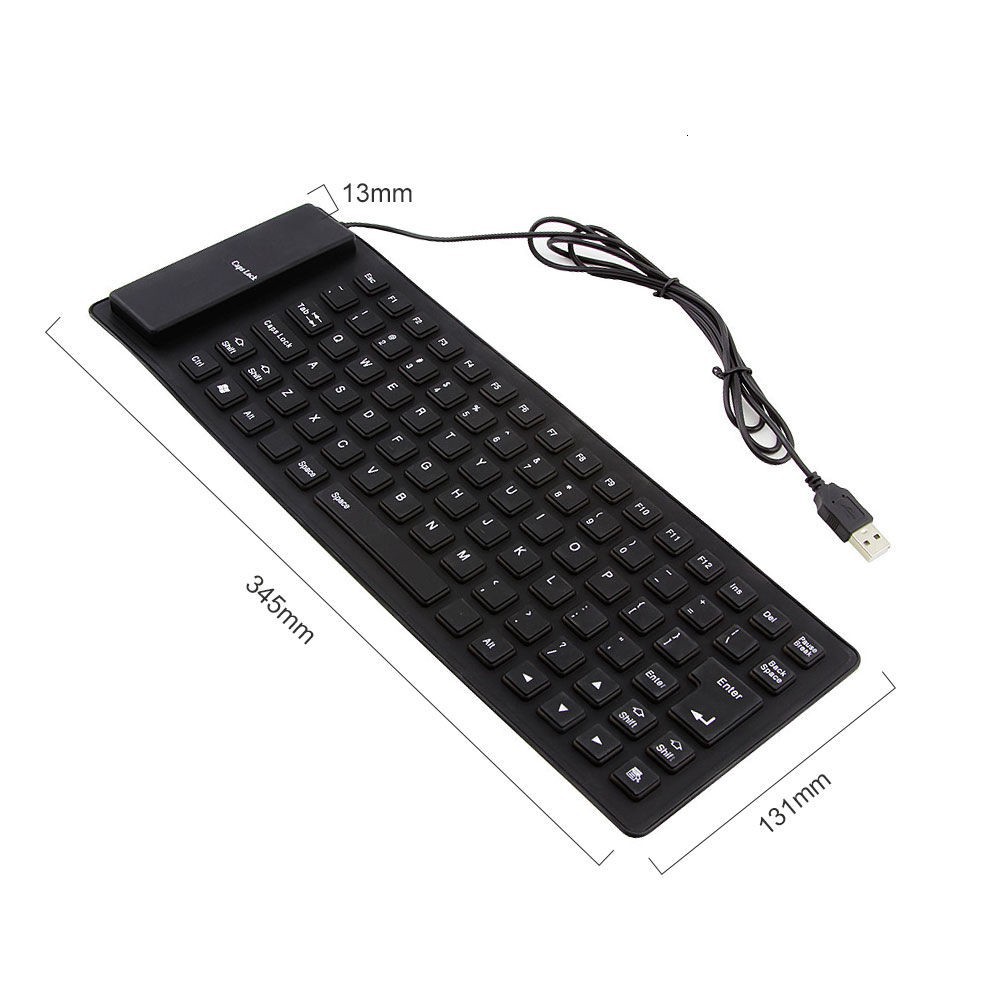 Bàn Phím Cuộn Silicone Dẻo Chống Thấm Nước Có Dây Usb Cho Pc Laptop Notebook