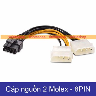 Cáp đổi nguồn 2 Molex IDE 4PIN ra 8PIN PCI-E VGA card 20Cm