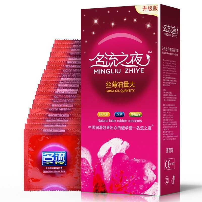 Bao cao su trung quốc siêu mỏng , bcs siêu dai mẫu đỏ gốc dầu hộp 100 cái