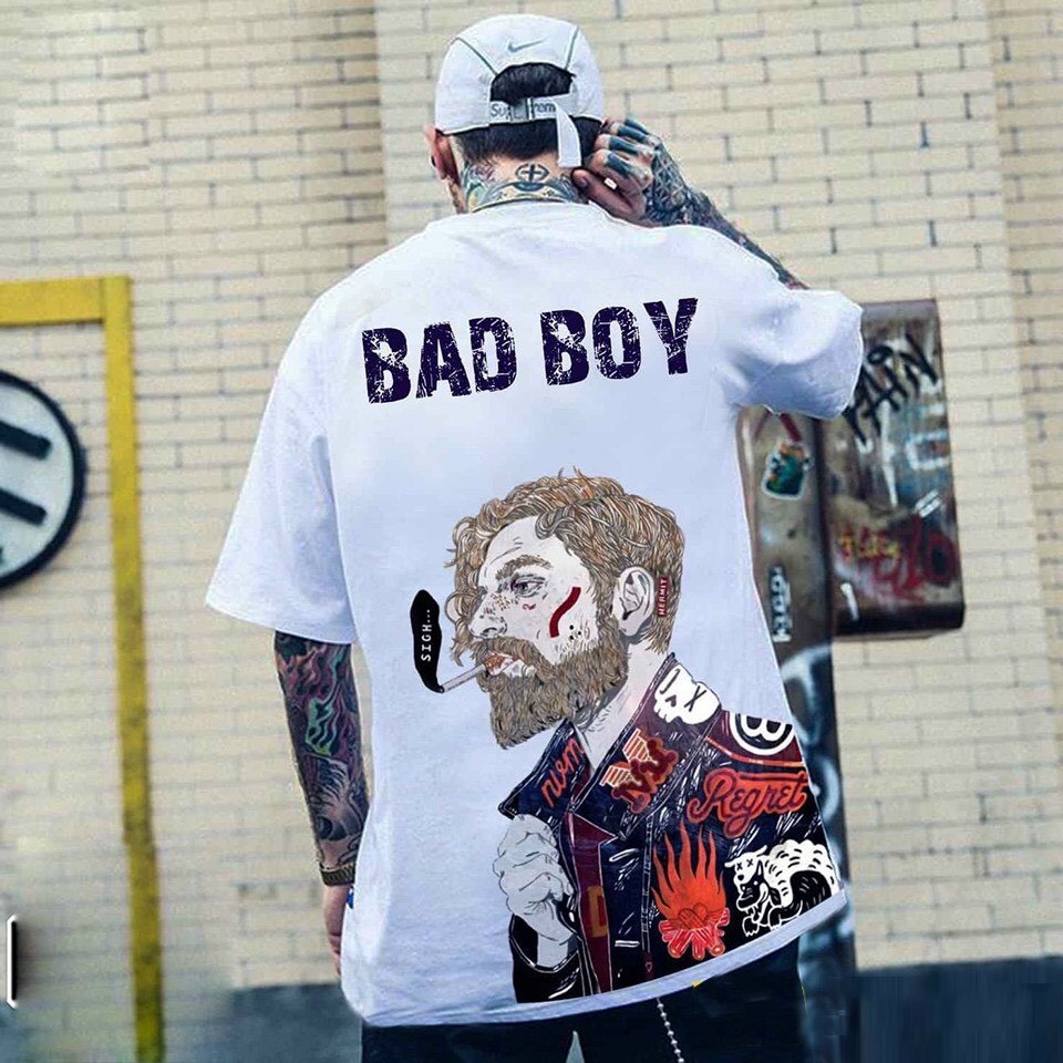 ÁO THUN NAM HỌA TIẾT CHỮ BAD BOY A005