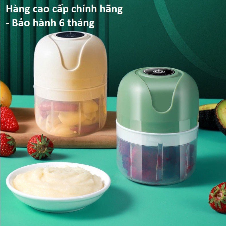 Máy xay mini cầm tay đa năng sạc pin cao cấp xay tỏi ớt, hành, rau củ quả dung tích 250ml nhỏ gọn