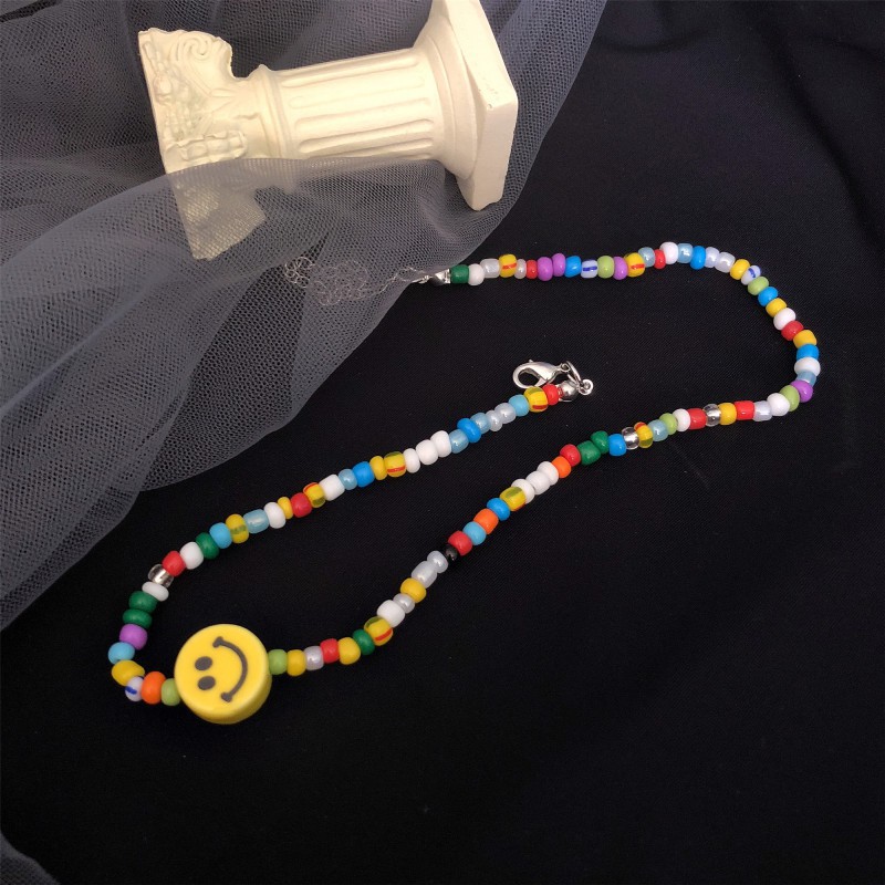 Vòng Cổ Chuỗi Hạt Mặt Cười 2310018Dây Chuyền Thiết Kế Đơn Giản Phong Cách Hip Hop Hàn Quốc Thời Trang Cá Tính Cho Nam Nữ