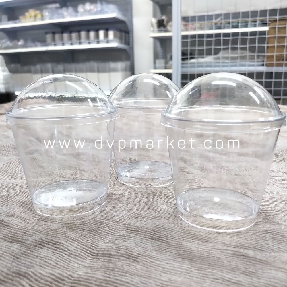 Set 25 ly nhựa mousse tròn 7,5 x 6,2cm BN7770 kèm nắp