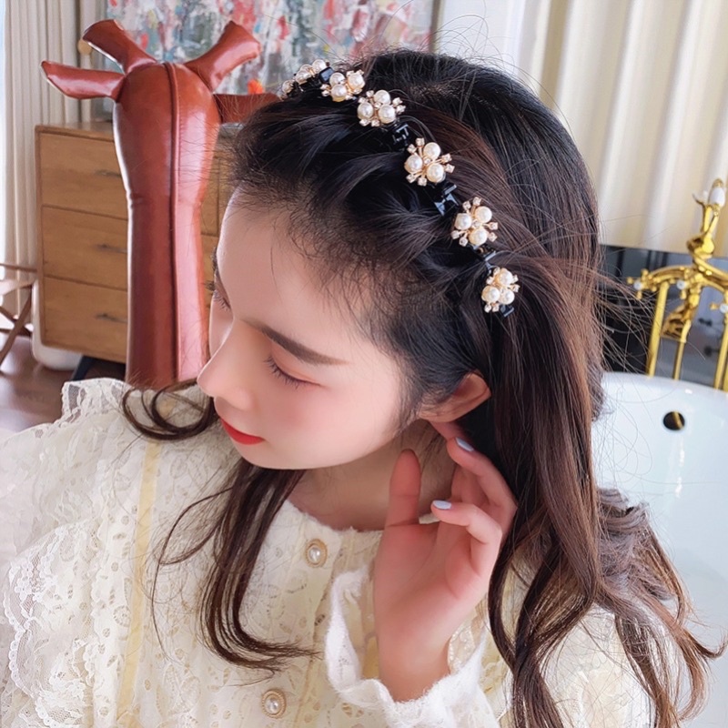 [Mã 151FASHIONSALE1 giảm 10K đơn 50K]Cài tóc tạo kiểu đính ngọc hình hoa xinh xắn