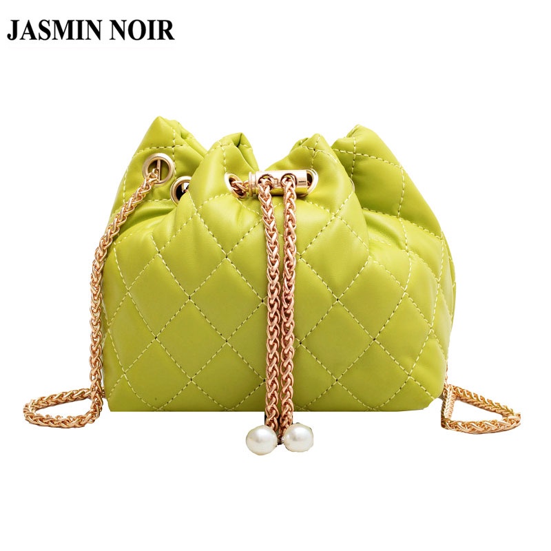 Túi Đeo JASMIN NOIR Chéo Họa Tiết Kẻ Sọc Phối Dây Xích Thời Trang Cho Nữ