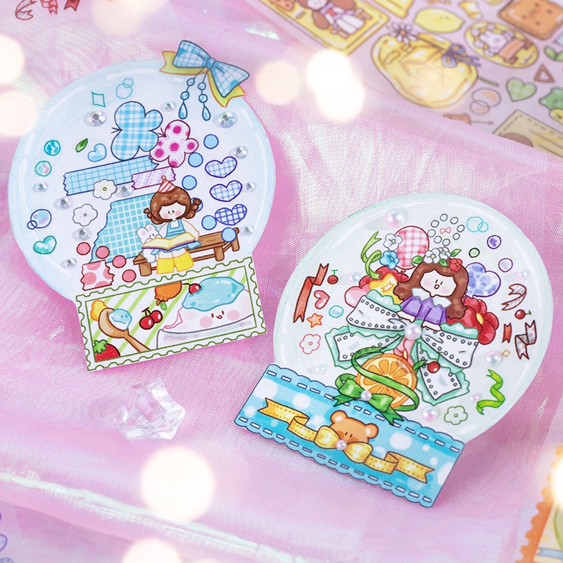 Miếng Dán Họa Tiết Hoạt Hình Trang Trí Thủ Công 4 Kiểu Độc Đáo