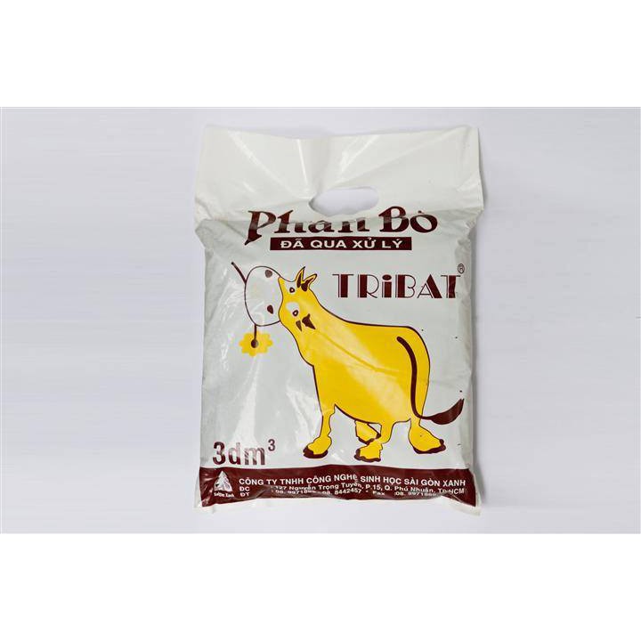 Phân Bò 100% TriBat gói 3dm3 (~1kg) - Phân bò hữu cơ 100% phân bò đã xử lý