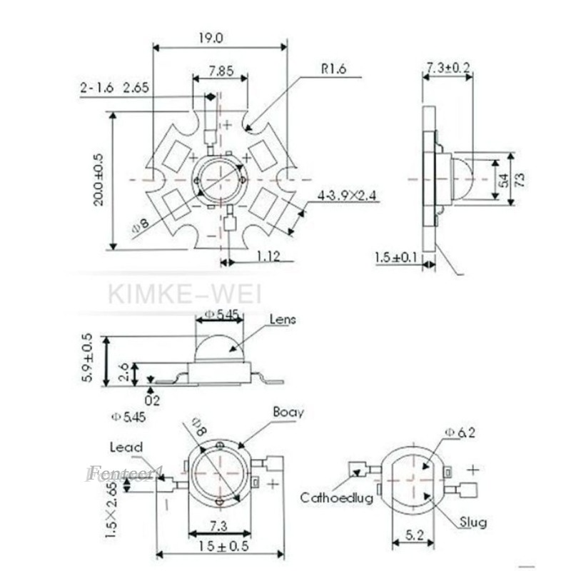 [FENTEER1] 10Pcs High Power 1W/3W/5W LED Lamp Heatsink Heat Sink Aluminum Base Plate | BigBuy360 - bigbuy360.vn