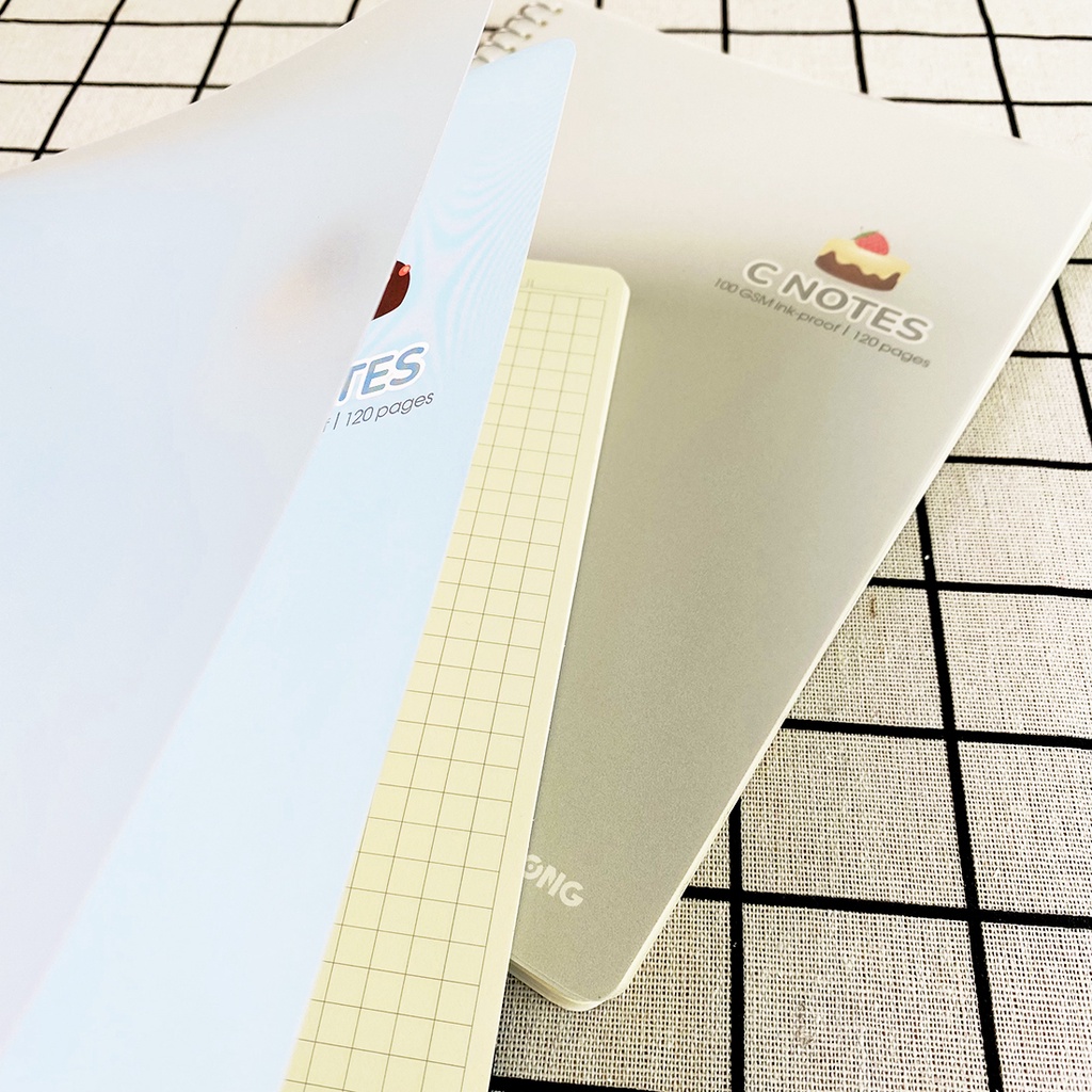 Vở note cornell B5 120 trang lò xo đơn C Notes kết hợp dot và caro (6x6)mm Klong SOKLONG, tập sổ Klong MS 587