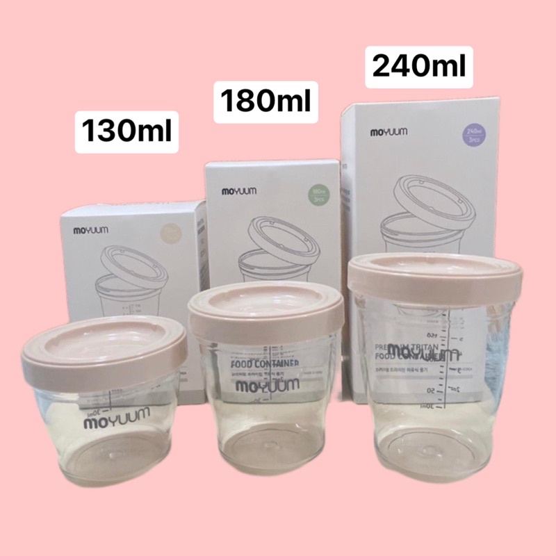 [combo 3 cốc trữ] Cốc trữ thức ăn dặm Moyuum/ muỗng moyuum Hàn quốc size 130ml, 180ml, 240ml