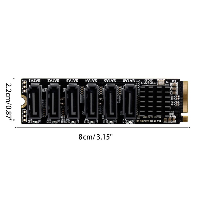Thẻ Chuyển Đổi PH516 M2 NVME Sang 3.0 6 Cổng ASM1166 Chuyên Dụng Cho Tản Nhiệt