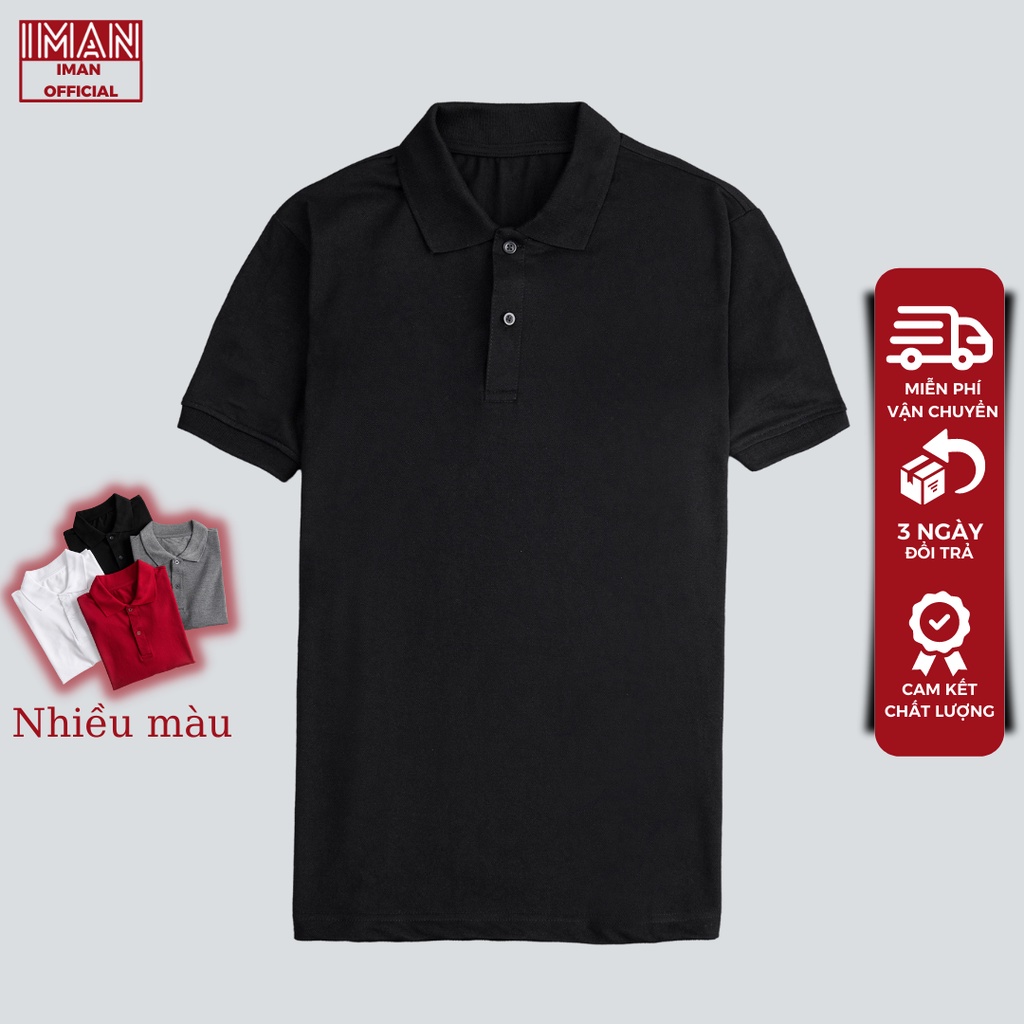 Áo Polo trơn cao cấp IMAN nhiều màu, Áo thun cổ bẻ cao cấp chất vải cá sấu 100% cotton thoáng mát