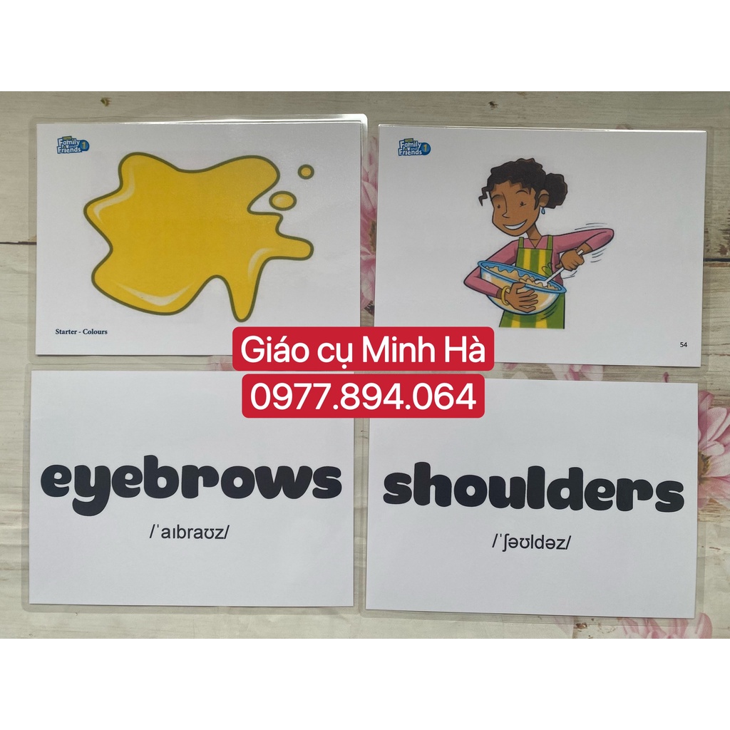 Flashcards Family and Friends 1-phiên bản 2nd-183 thẻ ép plastic