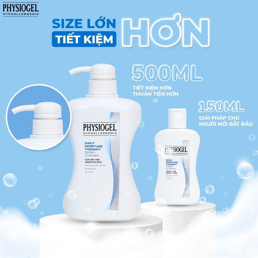Sữa Rửa Mặt Physiogel Daily Moisture Therapy Dermo Cleanser 150ml/T7/2023