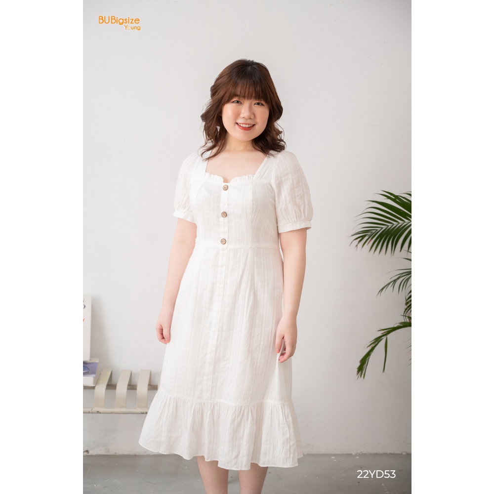 Đầm dài thô đũi đuôi cá cúc dừa BIGSIZE (55kg đến 95kg) - 22YD53 - [BU Bigsize Young]