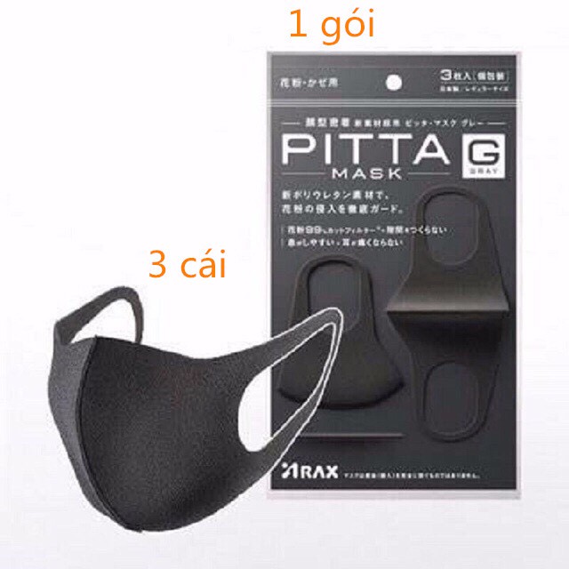 khẩu trang  PITTA-MASK. nội địa Nhật ,1 gói 3 cái ,khẩu trang siêu cản bụi đeo cực êm | BigBuy360 - bigbuy360.vn