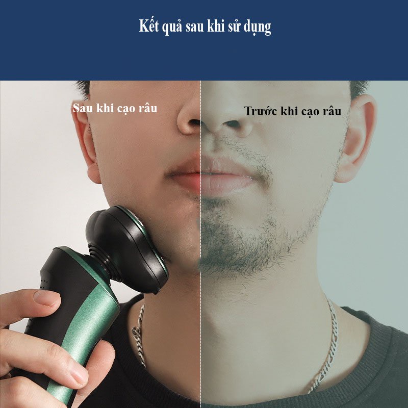 Máy Cạo Râu Cao Cấp 9D Shaver Màn Hình Xanh LED - Tặng Kèm 6 Phụ Kiện
