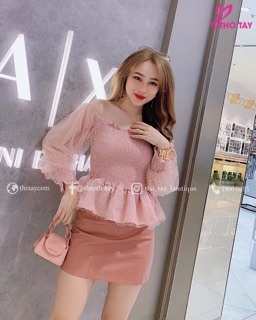 [ XẢ KHO 11.11] ẢNH THẬT ÁO KIỂU PHỐI LƯỚI BI