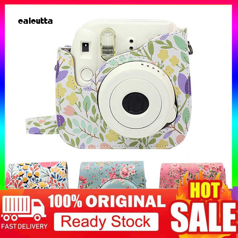 Ốp bảo vệ họa tiết hoa xinh xắn cho máy ảnh Polaroid Fujifilm Instax8/8+/9