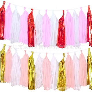 Set 5 tua rua giấy kim tuyến 37cm treo bong bóng trang trí tiệc sinh nhật thôi nôi lễ tết tân gia mừng thọ giáng sinh