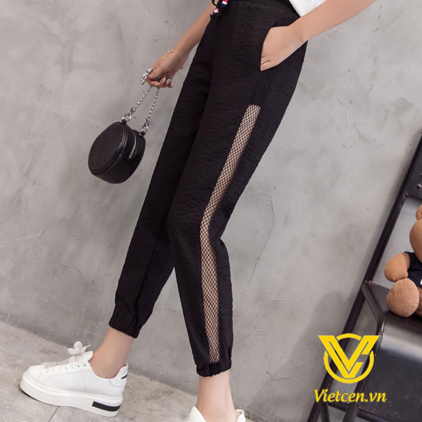 Quần Jogger lưới sườn cá tính