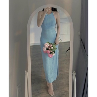 ĐẦM MIDI CỔ YẾM HỞ LƯNG