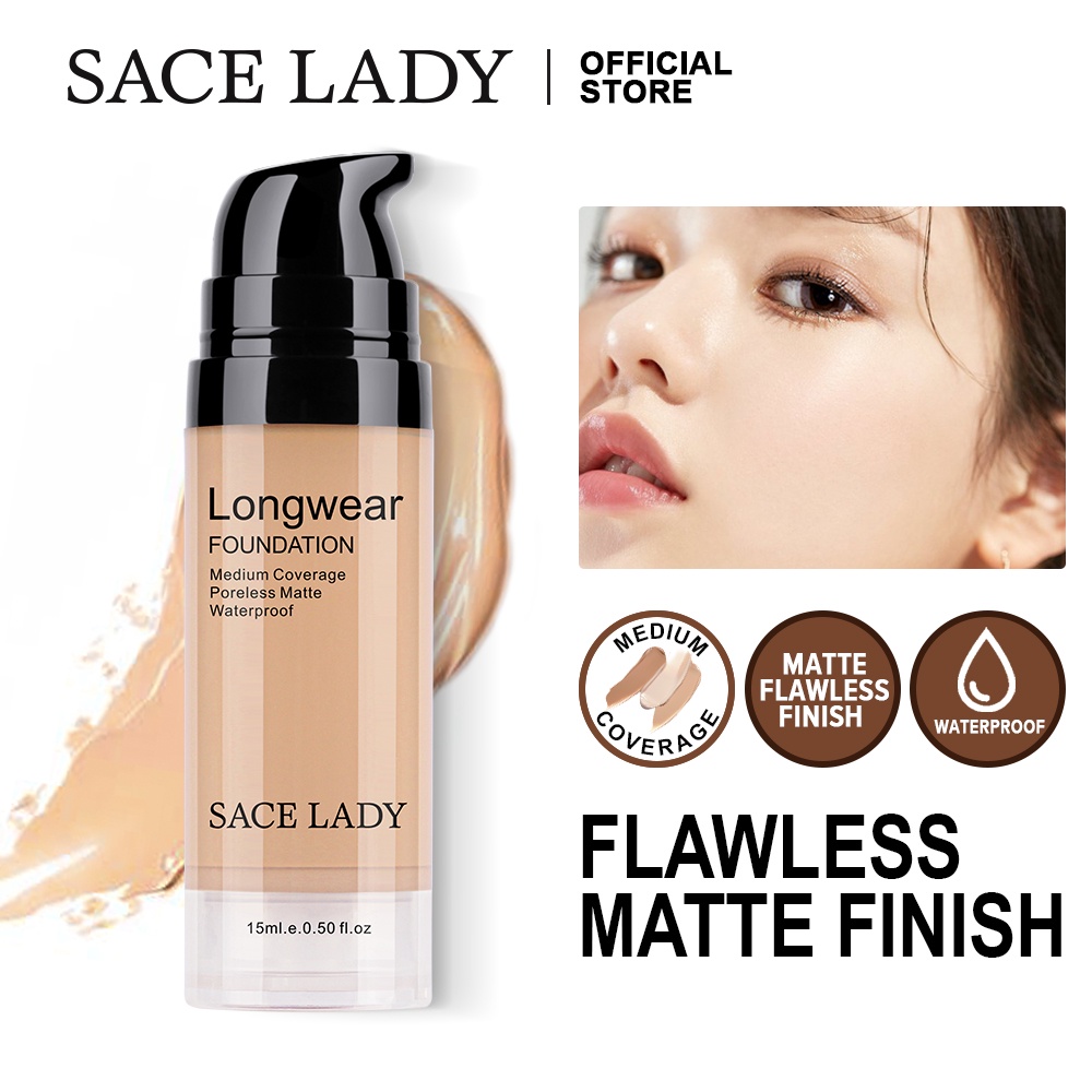 Set kem lót + kem nền và mút trang điểm Sace Lady trang điểm đa năng chuyên nghiệp 15ml