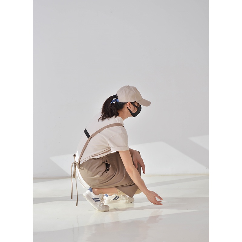 Tạp Dề Cotton Chống Thấm Nước Phong Cách Nhật Hàn Dành Cho Nhân Viên Phục Vụ Nhà Hàng