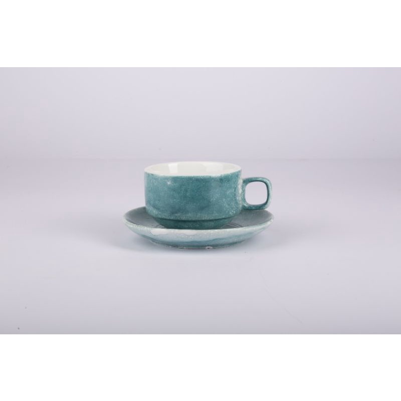 Cốc tách sứ cafe quai vuông 150ml nhiều màu - Gốm sứ Bát tràng