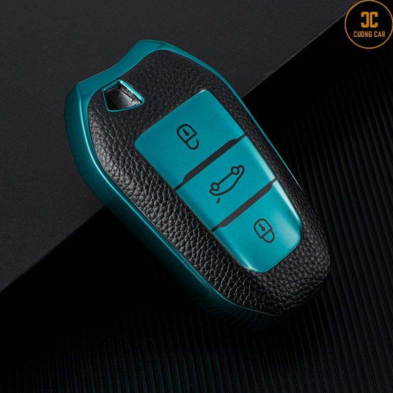 Ốp chìa khóa xe hơi Peugeot 3008, Peugeot  4008, Peugeot  2008, Peugeot  5008,... chất liệu Da Tpu