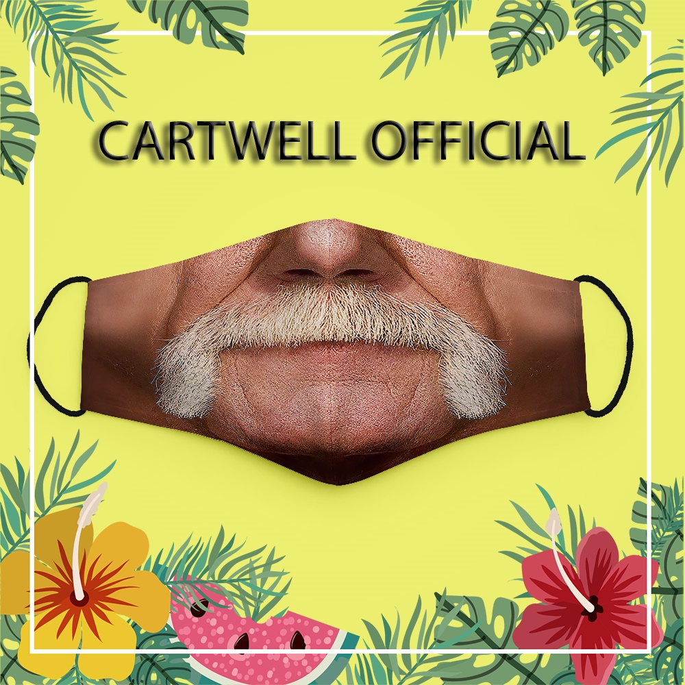 Khẩu trang hình dễ thương mặt người mặt cười hàm răng miệng mặt người 130 CARTWELL dành cho nam nữ dây đeo mềm vải cotto