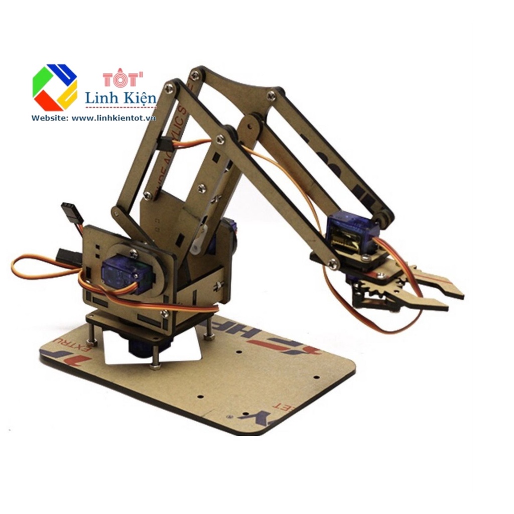 Bộ cánh tay robot Arm 4DoF Me-Arm - bộ khung cánh tay rô bốt 4 bậc mica