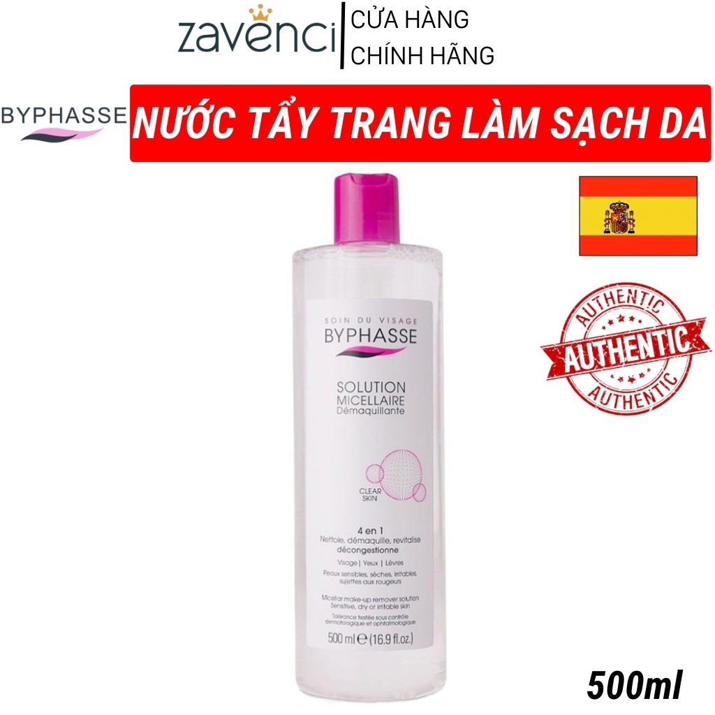 Nước tẩy trang Byphasse Micellar Cleansing Water cho mọi loại da 500ml - ZAVENCI Official
