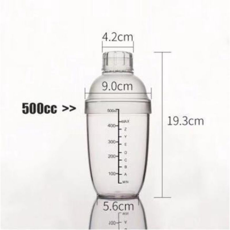 Bình lắc Shaker nhựa chia vạch 500ml-700ml