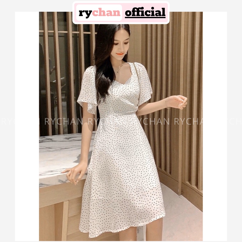 [ẢNH THẬT CUỐI] Đầm Xòe Bi Nhí Tay Loe Lót Trong Dày Dặn - DX936