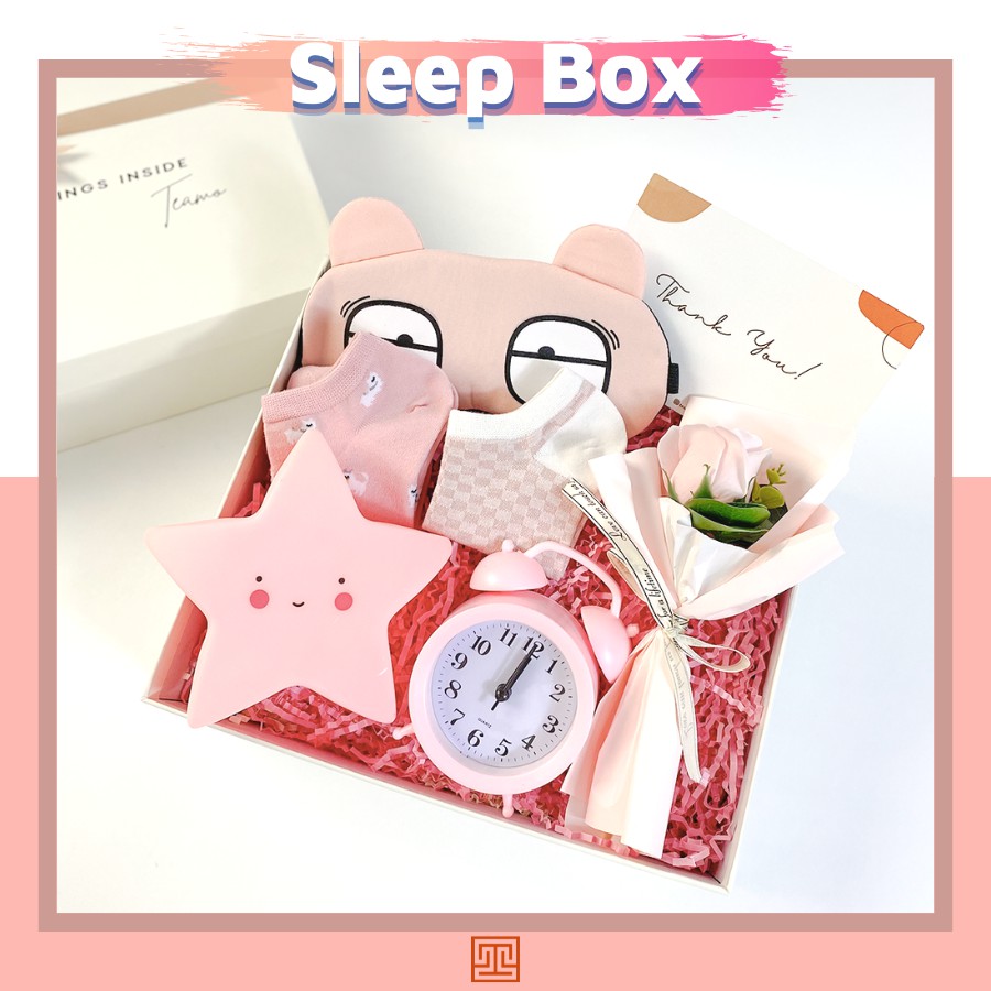 Quà tặng bạn gái Sleep Box Teamo (Màu Pink) - Bộ quà tặng 7 món ý nghĩa - Tặng kèm Memories Frame