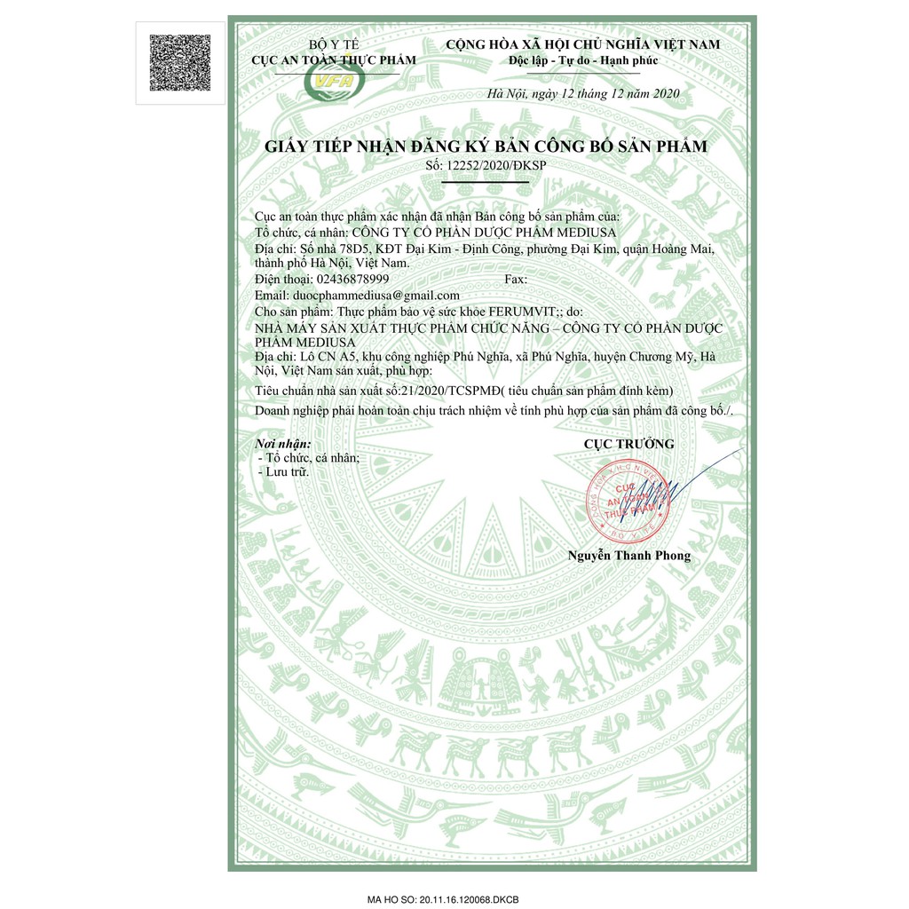 Viên Uống Bổ Máu Ferumvit - Bổ Sung Sắt Cho Người Thiếu Máu - Không Gây Táo Bón - Nguyên Liệu Nhập Khẩu - Hộp 30 Viên