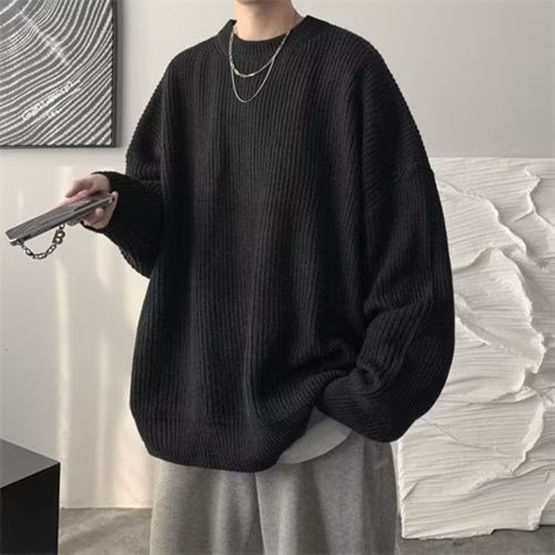 Áo Sweater Dệt Kim Cổ Tròn Màu Sắc Đơn Giản Thời Trang Thu Đông Cho Cặp Đôi Size M-2xl