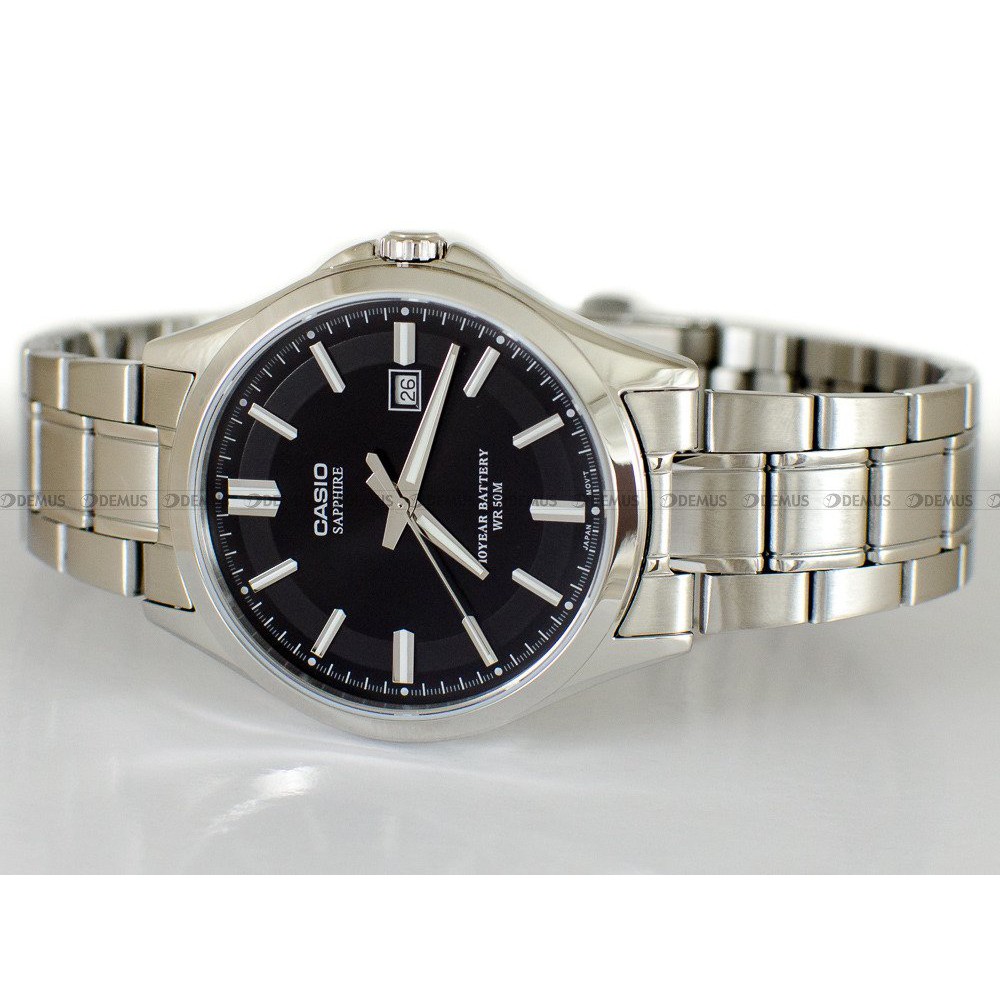 Đồng Hồ Nam Casio MTS-100D-1AVDF Dây Kim Loại - Kính Saphia - Tuổi Thọ Pin 10 Năm