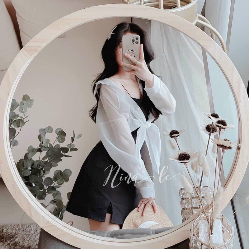 Đầm 2 dây ôm body kèm áo sơ mi voan ❤️sét đầm ôm nữ❤️ kèm ảnh thật