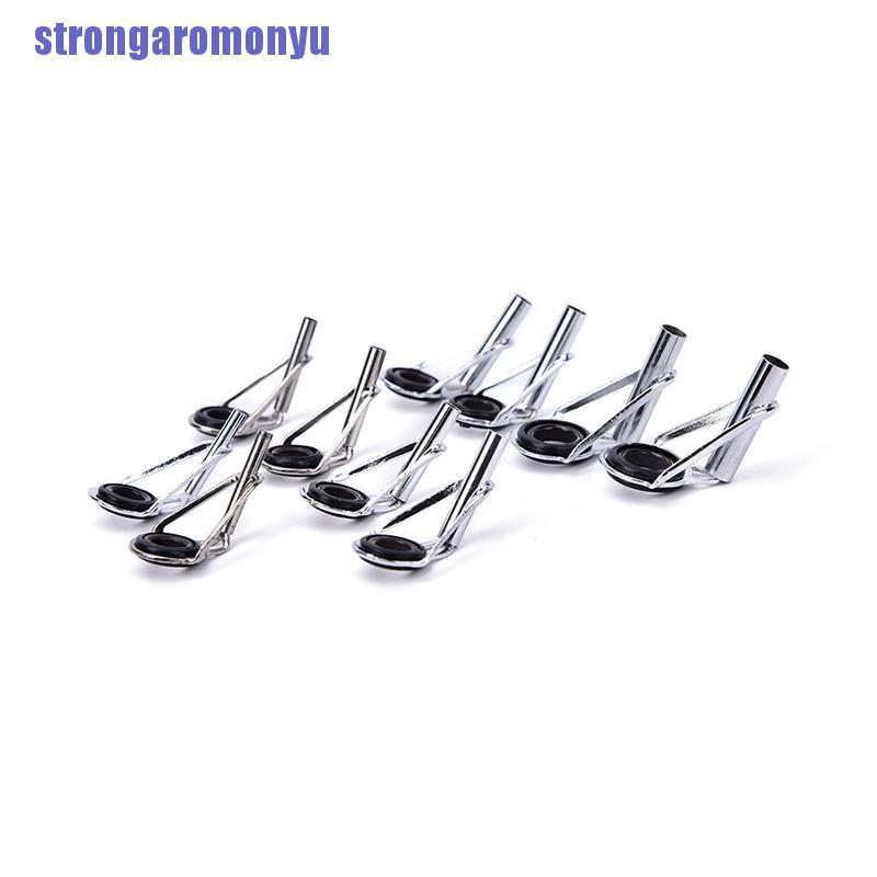 (Hàng Mới Về) Bộ 80 Khoen Cần Câu Cá 10 Kích Cỡ Bằng Thép Màu Đen