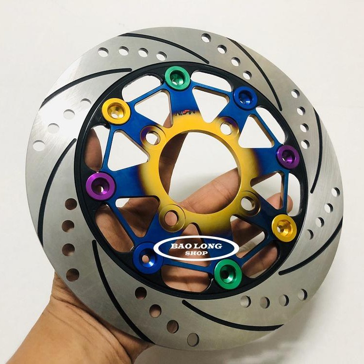 Đĩa Thép CNC NISSIN Lòng màu Titan gắn Sirius,Wave, Dream...