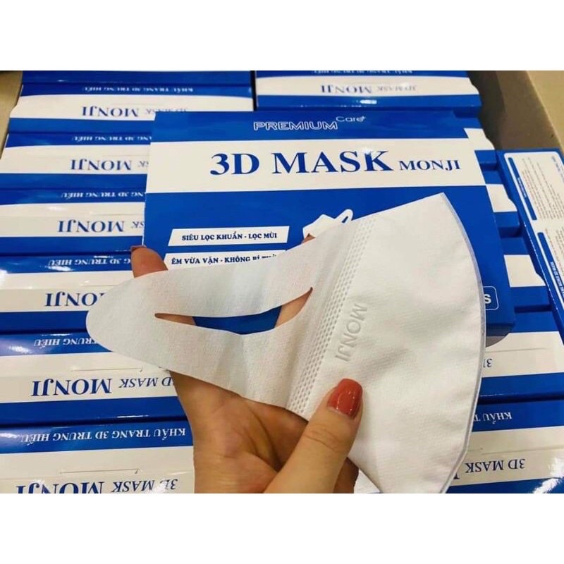 khẩu trang 3d mask Monji công nghệ dệt Nhật Bản hộp 50 cái