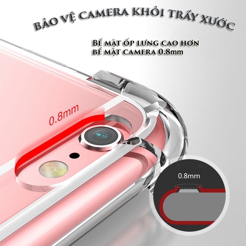 Ốp Lưng Iphone Viền Chống Sốc, Nhựa Dẻo Silicon Trong Suốt T-Rex ( Iphone 6 7 8 PLUS X XS XR 11 12 PRO MAX)