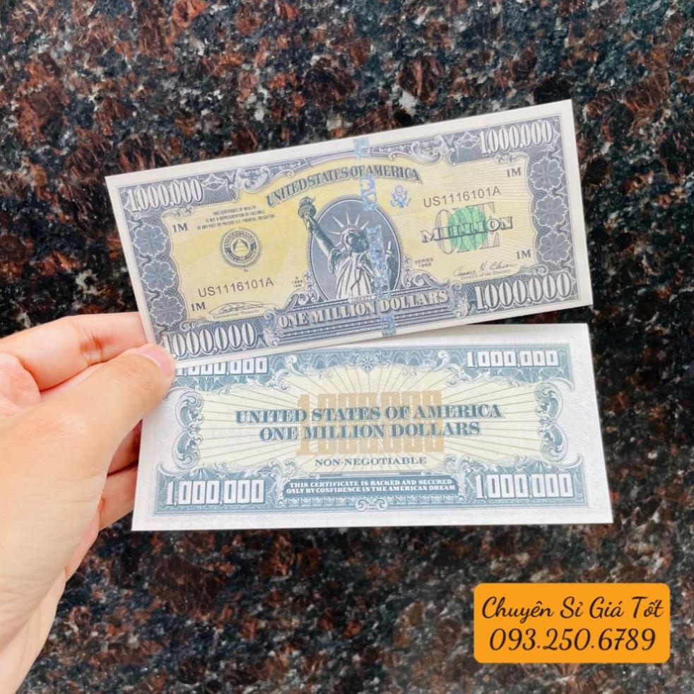 Combo 10 Tờ Triệu Đô Siêu Cấp Mỹ Có Bảo An Chống Giả, 1 Triệu Usd Kỉ Niệm Lưu Niệm