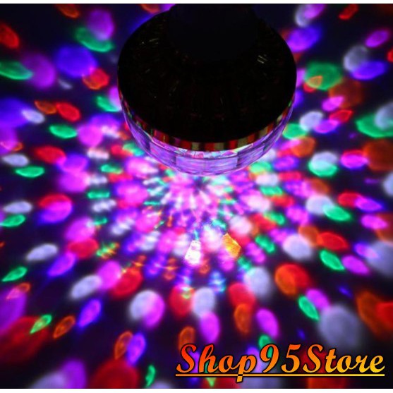 Đèn led trang trí tết Đèn LED pha lê mạ vàng nhấp nháy 7 màu xoay 360 độ chơi Tết