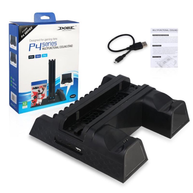 Dock sạc ps4 pro/slim 3 in 1 làm mát sạc tay cầm đế dựng máy Ps4 Pro tản nhiệt Ps4 Slim