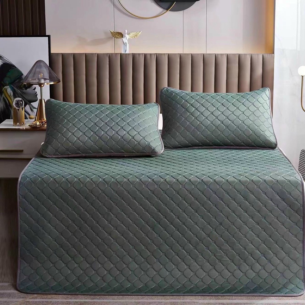 Chiếu Điều Hoà Cao Su Non Tencel Mát Lạnh_LOẠI 1_ Chiếu Cao Su Trần 3 Lớp Mềm Mịn Mẫu Mới 2022 (tặng kèm 2 vỏ gối)